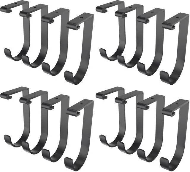 Main image of 16 Pack Add On Storage Flat Hook Accessory for Garage Ceiling Rack and Wall Shelving, Max Weight Capacity up to 50lbs, Black