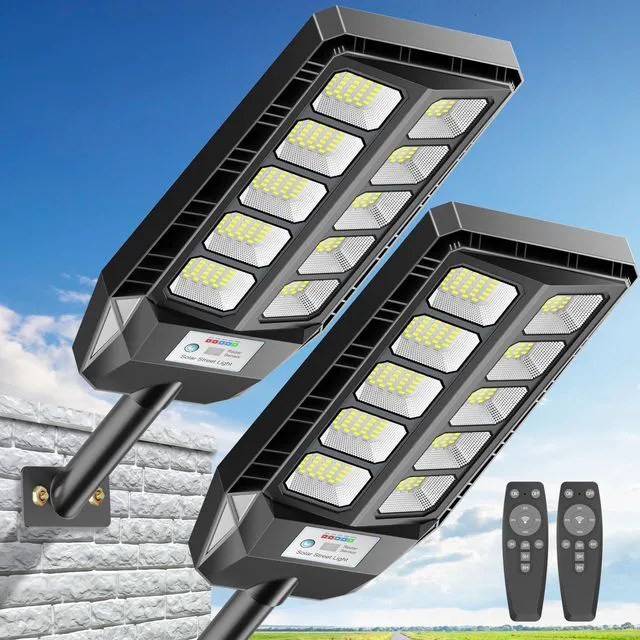 Main image of Solar Lights Outdoor, IP66 Waterproof Street Lights Outdoor, TW001 6500K Dusk to Dawn Solar Security Flood Lights Motion Sensor with Remote Control for Yard, Entryway Garage, Porch 2 Pack