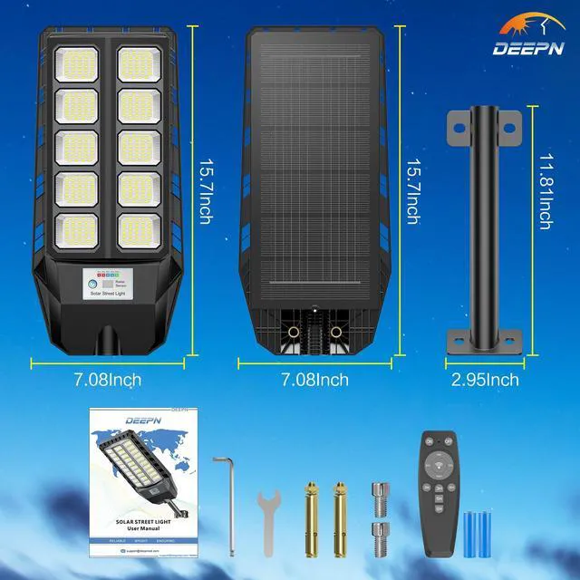 Alt view image 6 of 7 - Solar Lights Outdoor, IP66 Waterproof Street Lights Outdoor, TW001 6500K Dusk to Dawn Solar Security Flood Lights Motion Sensor with Remote Control for Yard, Entryway Garage, Porch 2 Pack