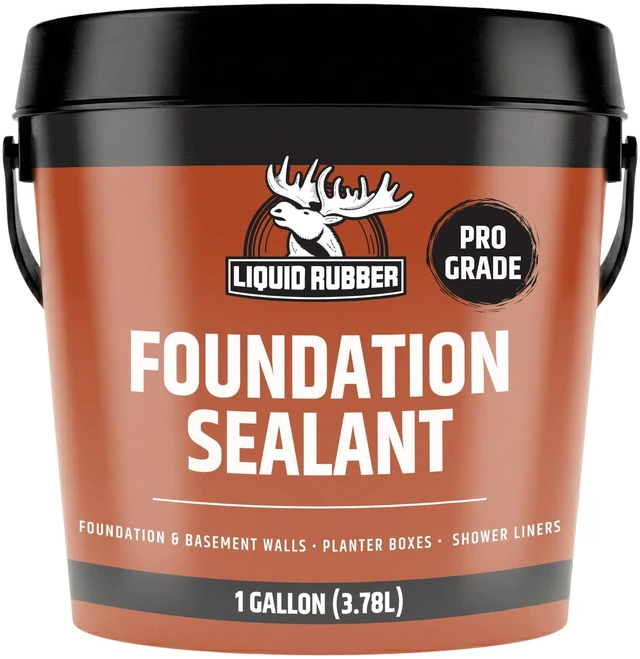 Main image of Foundation Sealant - Basement Waterproof Sealer, Black, 1 Gal Flexible Elastomeric Coating - Crack Filler, Leak Repair, Basement Waterproofing Solution, Indoor/Outdoor Use, DIY Protection
