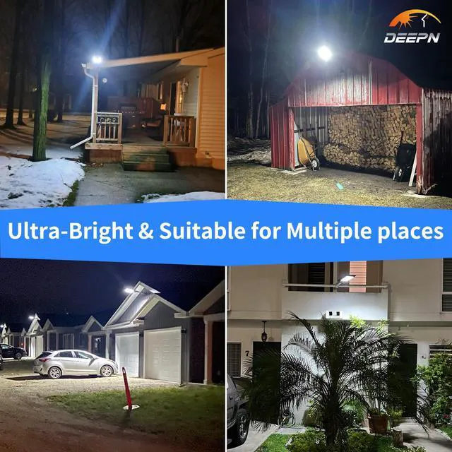 Alt view image 7 of 7 - Solar Lights Outdoor, IP66 Waterproof Street Lights Outdoor, TW001 6500K Dusk to Dawn Solar Security Flood Lights Motion Sensor with Remote Control for Yard, Entryway Garage, Porch 2 Pack