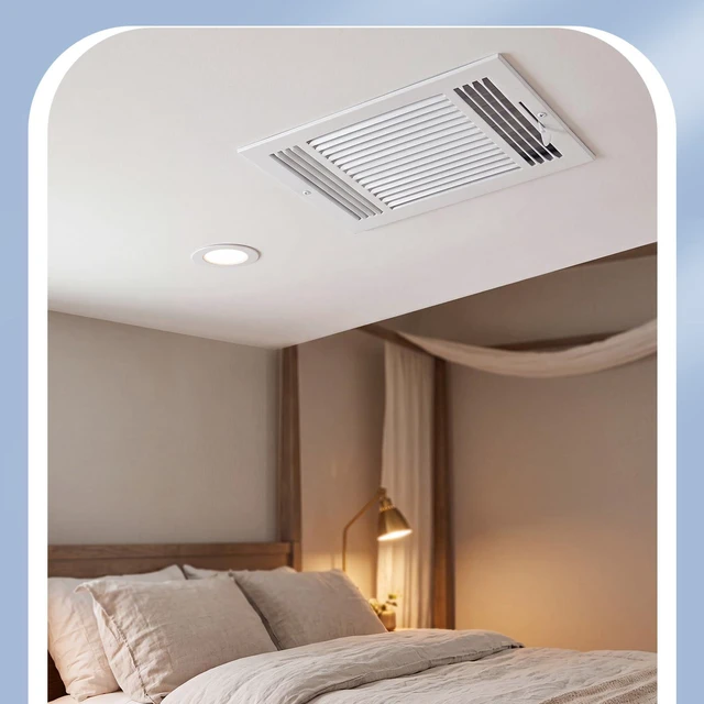 Alt view image 6 of 7 - 6 Pack Wall Vent Covers Interior Size 14 X 8 Inch, White Steel 3 Way Adjustable Air Flow, Steel Construction for Ceiling Sidewall Bathroom Office HVAC, Durable Register Grilles