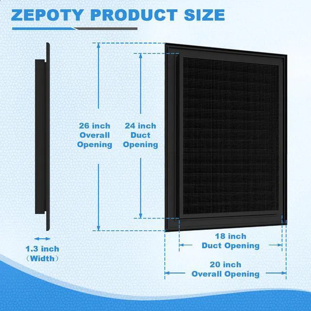 Alt view image 2 of 6 - 20"x26" Gable Vent Aluminum Alloy High-Airflow Vent for House & Shed, Rustproof Metal Mesh Blocks Small Animals, Waterproof & Anti-Condensation, Opening 18"x24" Black