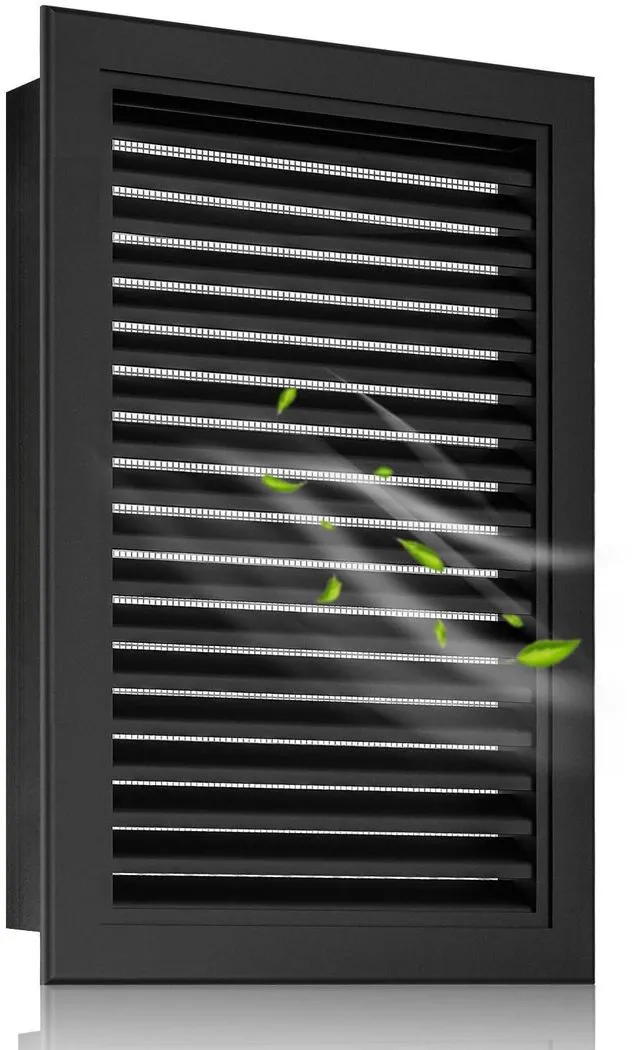 Main image of 20"x26" Gable Vent Aluminum Alloy High-Airflow Vent for House & Shed, Rustproof Metal Mesh Blocks Small Animals, Waterproof & Anti-Condensation, Opening 18"x24" Black