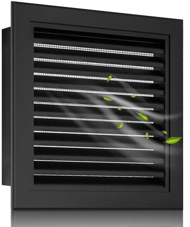 Main image of 24"x24" Gable Vent Aluminum Alloy High-Airflow Vent for House & Shed, Rustproof Metal Mesh, Waterproof & Anti-Condensation, Opening 22"x22" Black
