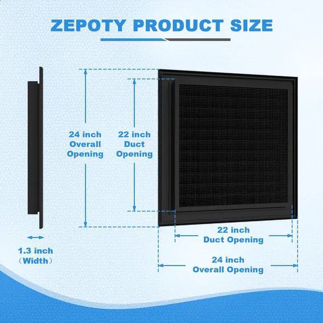 Alt view image 2 of 7 - 24"x24" Gable Vent Aluminum Alloy High-Airflow Vent for House & Shed, Rustproof Metal Mesh, Waterproof & Anti-Condensation, Opening 22"x22" Black