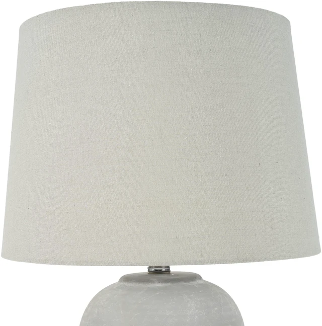 Alt view image 6 of 7 - Home 23" Vintage Grey (White Washed) Ceramic Pot Table Lamp for Bedroom, Living Room, Dining, Office, with Grey Shade