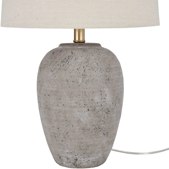 Alt view image 5 of 7 - Home 23" Greyish Brown Earth Tone Rustic Farmhouse Ceramic Table Lamp for Bedroom, Living Room, Dining, Office, with Beige Linen Shade