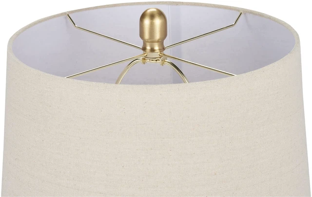 Alt view image 7 of 7 - Home 23" Greyish Brown Earth Tone Rustic Farmhouse Ceramic Table Lamp for Bedroom, Living Room, Dining, Office, with Beige Linen Shade