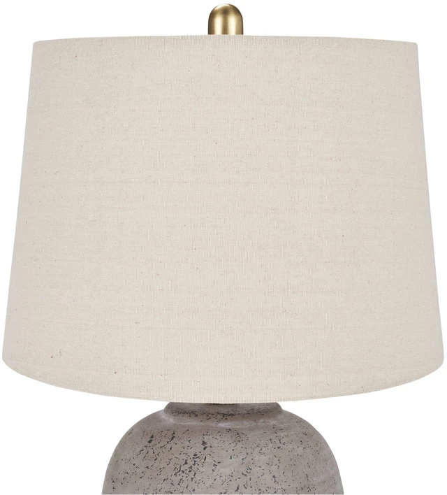 Alt view image 6 of 7 - Home 23" Greyish Brown Earth Tone Rustic Farmhouse Ceramic Table Lamp for Bedroom, Living Room, Dining, Office, with Beige Linen Shade