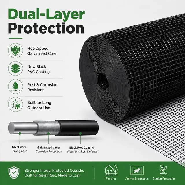 Alt view image 5 of 7 - Hardware Cloth Chicken Wire 1/2 inch Mesh 60 x 50 Ft 19 Gauge Chicken Wire Mesh Roll Welded Wire Fencing Gopher Mesh Wire Cloth Tree Guard Garden Fencing Hardware Mesh