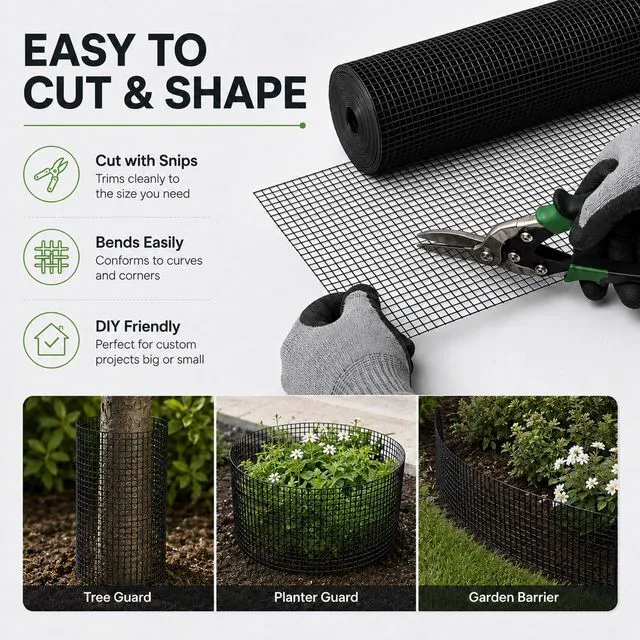 Alt view image 7 of 7 - Hardware Cloth Chicken Wire 1/2 inch Mesh 60 x 50 Ft 19 Gauge Chicken Wire Mesh Roll Welded Wire Fencing Gopher Mesh Wire Cloth Tree Guard Garden Fencing Hardware Mesh