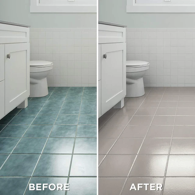 Alt view image 4 of 6 - Interior Floor Matte Greige Coating Kit Interior Floor Renovation, Durable Walk-On Finish, Tile Vinyl Concrete And Wood Surfaces, 2 Quarts