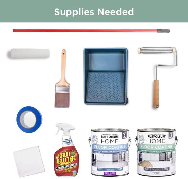 Alt view image 5 of 6 - Interior Floor Semi-Gloss Ultra White Coating Kit Interior Floor Renovation, Durable Walk-On Finish, Tile, Vinyl, Concrete & Wood Surfaces, 2 Quarts