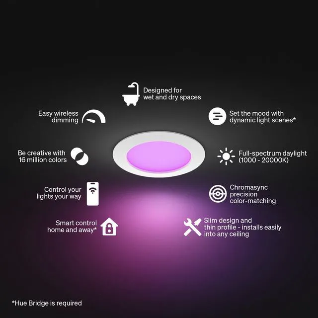 Alt view image 2 of 7 - Slim Downlight, Recessed LED Ceiling Light, 1-Pack, White 6-Inch, Canless Design, Full-Spectrum Daylight 1000K-20000K, 1200 Lumens, Ultra-Low Dimming, Precise Color, Smart Lighting