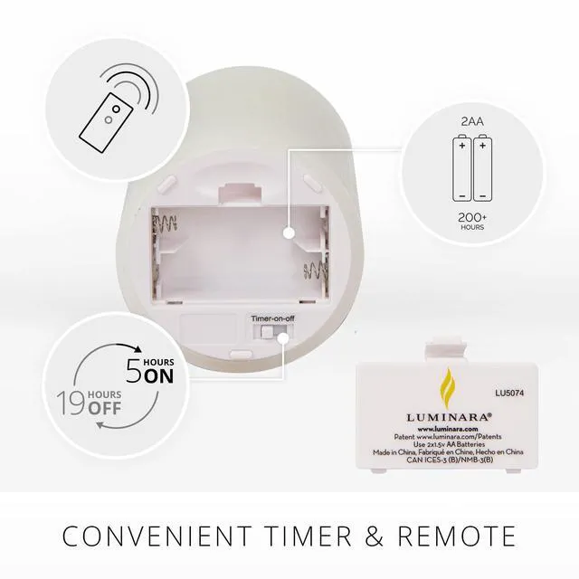 Alt view image 5 of 7 - Realistic Flameless LED Candle White Set of 3, Battery Operated with Remote Control, Moving Flame Pillar Timer Funtion Melted Top Safe