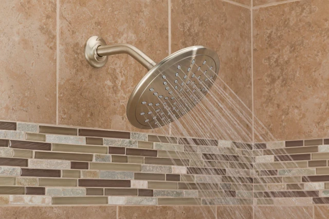 Alt view image 6 of 6 - Brushed Nickel 8-Inch Fixed Single Function Round Wide Rainshower Showerhead, 2.5 GPM, 6345BN