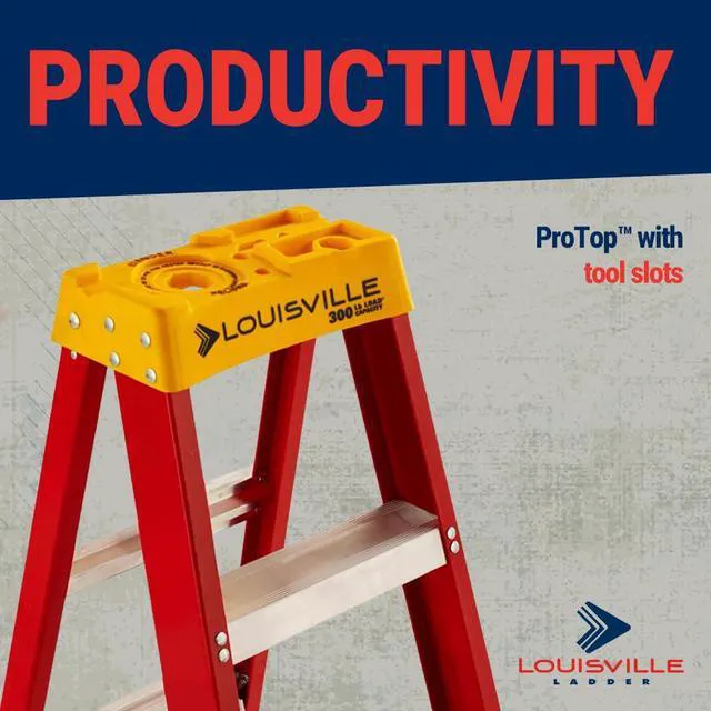 Alt view image 4 of 7 - 4-Foot Fiberglass Step Ladder, 300-Pound Load Capacity, Type IA, L-3016-04