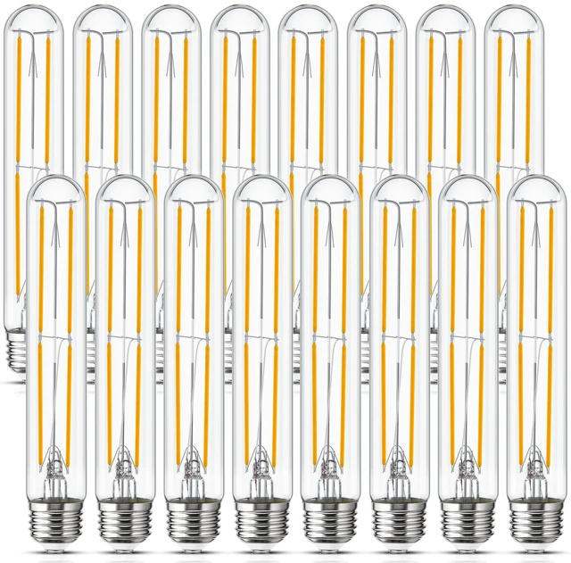 Main image of Tubular Light Bulb 7.3 Inch Dimmable T10 LED E26 6W 60 Watts Edison Bulbs 2700K Warm White,185mm Long for Wall Sconces, Pendant, Livingroom 16-Pack