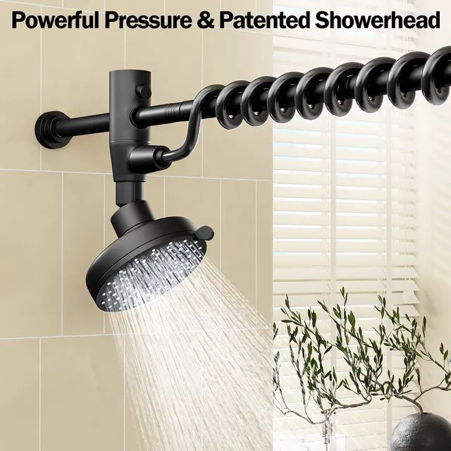 Alt view image 6 of 7 - Dual Shower Head with Original Adjustable Slider, Double Showerhead, Black High Pressure, Two People, 2 Showerhead System for Couples, Renter-Friendly, SPA-Like, Bathroom Gift for Women Men