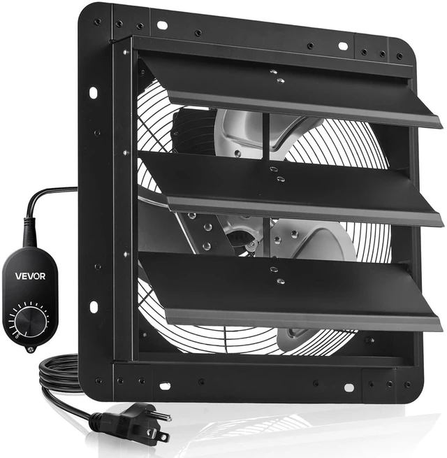 Main image of 14 in Shutter Exhaust Fan Wall-Mount Automatic Louvers Variable Speed, Sturdy Steel Housing, Low Noise, AC Motor, 1802 CFM Ventilation and Cooling for Attic, Garage, Barn, Greenhouse, Workshop