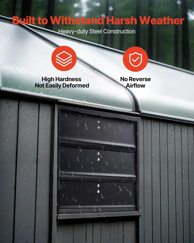 Alt view image 4 of 7 - 14 in Shutter Exhaust Fan Wall-Mount Automatic Louvers Variable Speed, Sturdy Steel Housing, Low Noise, AC Motor, 1802 CFM Ventilation and Cooling for Attic, Garage, Barn, Greenhouse, Workshop