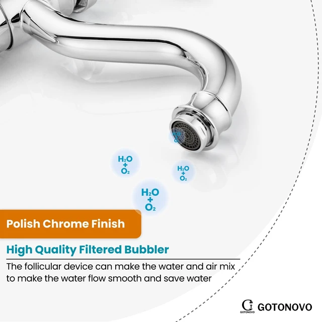 Alt view image 7 of 7 - Vintage Bathroom Vessel Sink Faucet, Polish Chrome, No Drain Tall Bathroom Faucet 1 Hole Single Handle, 360° Swivel Spout, cUPC Water Lines, Lead-Free, for Farmhouse Vanity Washbasin RV