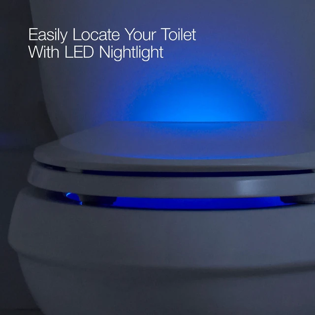 Alt view image 7 of 7 - 24764-RL-0 Rutledge Nightlight ReadyLatch Slow Close Toilet Seat, Elongated, Quiet-Close Lid and Seat, Grip-Tight Bumpers, White