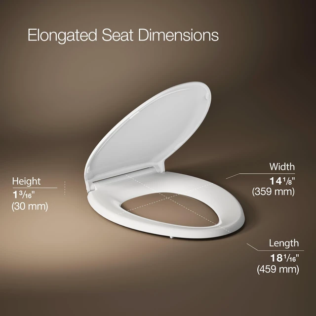 Alt view image 3 of 7 - 24764-RL-0 Rutledge Nightlight ReadyLatch Slow Close Toilet Seat, Elongated, Quiet-Close Lid and Seat, Grip-Tight Bumpers, White