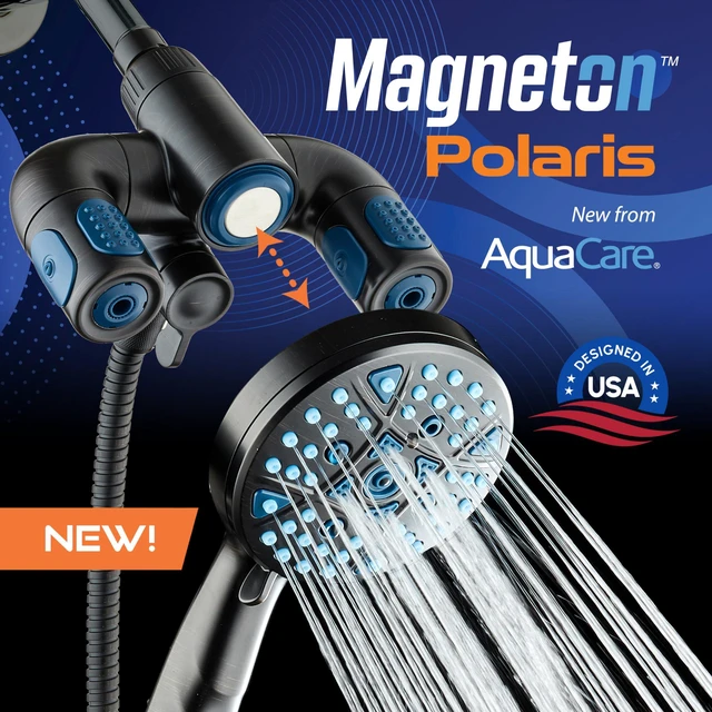 Alt view image 2 of 7 - Polaris 208-mode High Pressure Shower Head Combo with Hydro Arms Luxury 3-way 14-zone System with 370 Stay-clean Power Jets, Handheld Magnetic Docking & 6 ft. Stainless Steel Hose / Bronze