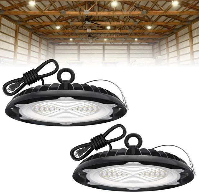Main image of UFO LED High Bay Light: 200W LED High Bay Lights for Shop - 26000 LM High Bay LED Light 2 Packs for Electrician ETL Listed