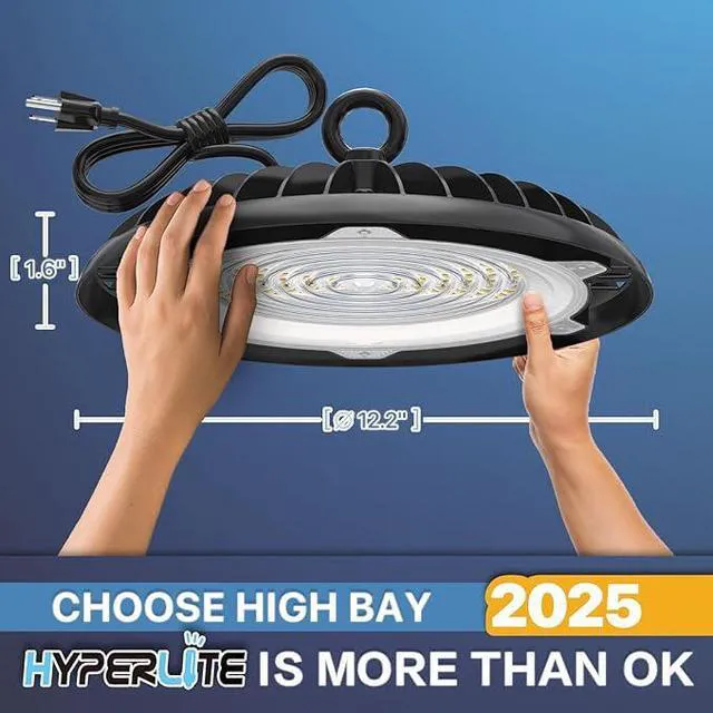 Alt view image 7 of 7 - UFO LED High Bay Light: 200W LED High Bay Lights for Shop - 26000 LM High Bay LED Light 2 Packs for Electrician ETL Listed