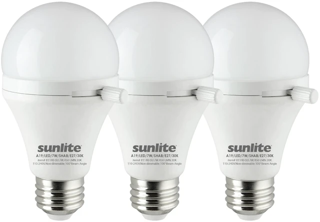 Main image of ShabBulb, Shabbat Permissible LED Light Bulb, 7 Watt (40 Watt Equivalent) 3000K Warm White, 3 Pack