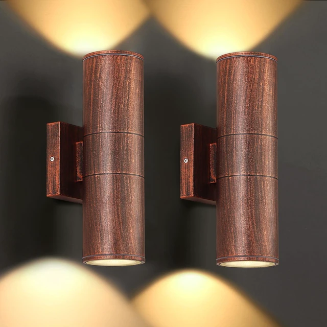 Main image of Outdoor Wall Lights 2 Packs, Integrated LED Cylinder Up Down 12W 2700K Modern Aluminum Light, Waterproof Exterior Light for Porch Patio Door