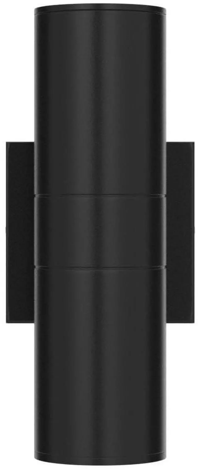 Alt view image 4 of 7 - Outdoor Wall Lights 2 Packs, Integrated LED Cylinder Up Down 12W 2700K Modern Aluminum Light, Waterproof Exterior Light for Porch Patio Door, Matte Black