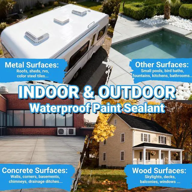 Alt view image 4 of 7 - Rubber Liquid Waterproof Sealant, 11 LB/5 KG White Quick Drying Multi Surface Foundation Leak Repair - Roof Gutters Basement Sealer Waterproof - Indoor & Outdoor Flexible Rubber Paint