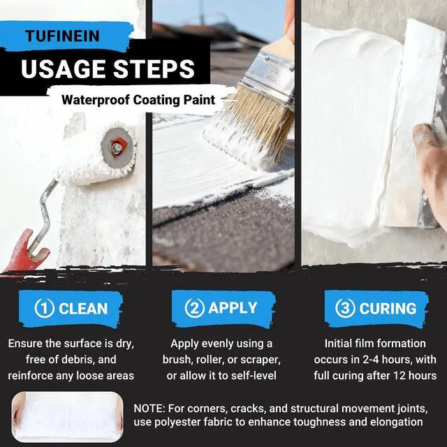 Alt view image 5 of 7 - Rubber Liquid Waterproof Sealant, 11 LB/5 KG White Quick Drying Multi Surface Foundation Leak Repair - Roof Gutters Basement Sealer Waterproof - Indoor & Outdoor Flexible Rubber Paint