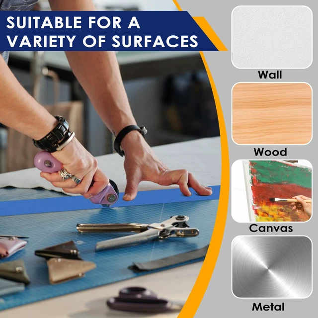Alt view image 5 of 7 - 12 Pack Blue Painters Tape 3 Inch x 55 Yards Bulk Paint Masking Tape