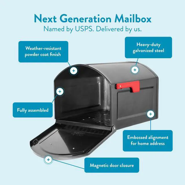 Alt view image 3 of 7 - 950020P-10 Centennial Post Mount Mailbox, Extra Large, Pewter