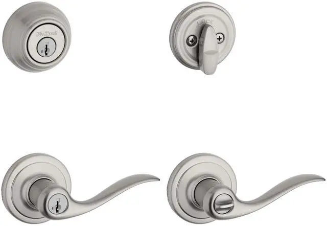 Main image of 991 Tustin Entry Lever and Single Cylinder Deadbolt Combo Pack featuring SmartKey in Satin Nickel, Model Number: 99910-040