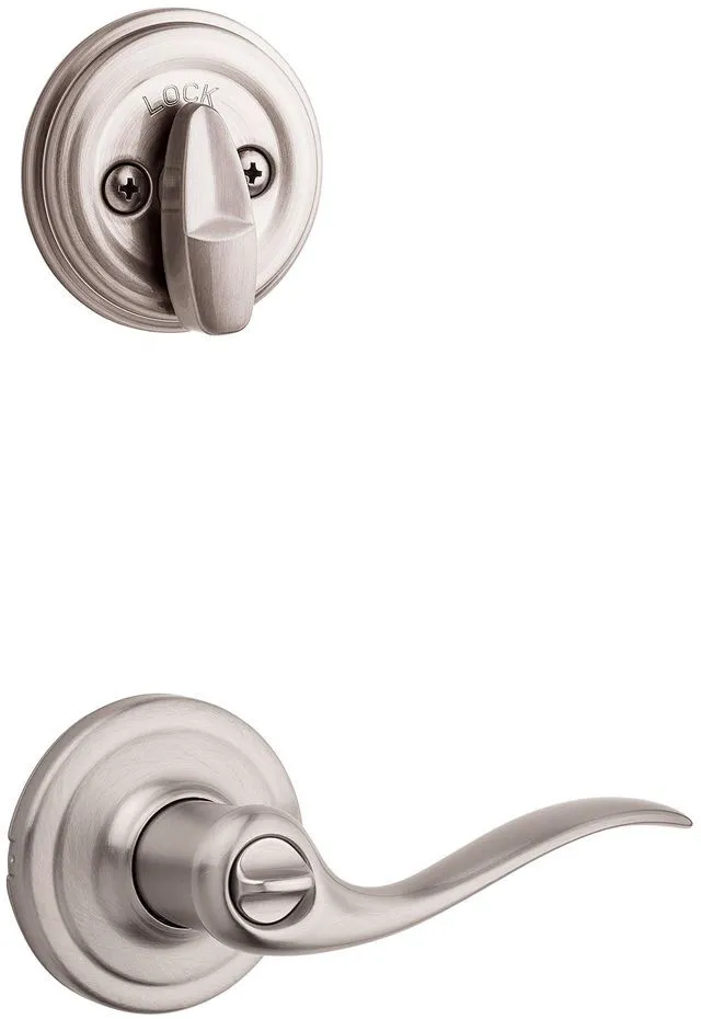 Alt view image 7 of 7 - 991 Tustin Entry Lever and Single Cylinder Deadbolt Combo Pack featuring SmartKey in Satin Nickel, Model Number: 99910-040