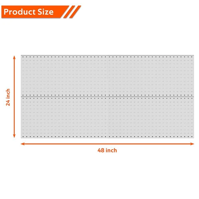 Alt view image 3 of 6 - Metal Pegboard Wall Panels, Peg Boards for Garage Tool Storage Heavy Duty Pegboard Tool Storage Kit for Home, Craft Room Gray 4 Pcs