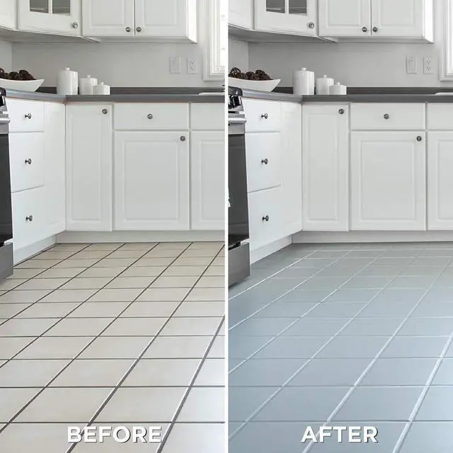 Alt view image 4 of 6 - Interior Floor Matte Pearl Gray Coating Kit Interior Floor Renovation, Durable Walk-On Finish, Tile Vinyl Concrete And Wood Surfaces, 2 Quarts