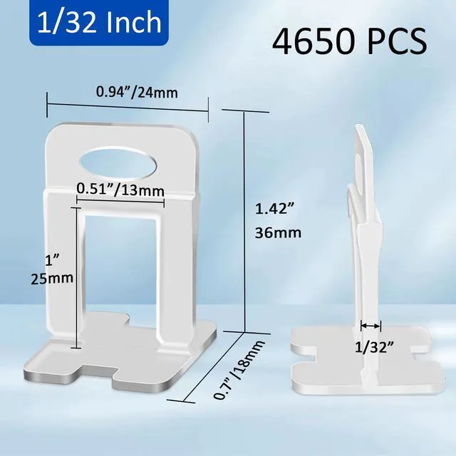 Alt view image 2 of 7 - Tile Spacers 4650 Pcs Tile Clips,Tile Leveling System Clips 1/32 Inch Tile Leveling Clips for Floor Wall Installation, Ceramic Porcelain Tiles and Stone Installation, Help Correct Tile Bowing