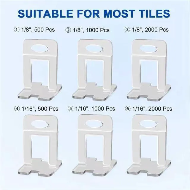 Alt view image 6 of 7 - Tile Spacers 4650 Pcs Tile Clips,Tile Leveling System Clips 1/32 Inch Tile Leveling Clips for Floor Wall Installation, Ceramic Porcelain Tiles and Stone Installation, Help Correct Tile Bowing