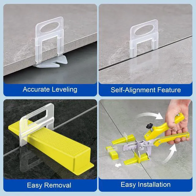 Alt view image 5 of 7 - Tile Spacers 4650 Pcs Tile Clips,Tile Leveling System Clips 1/32 Inch Tile Leveling Clips for Floor Wall Installation, Ceramic Porcelain Tiles and Stone Installation, Help Correct Tile Bowing