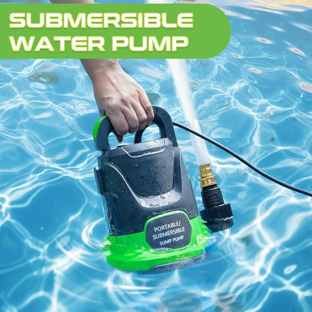 Alt view image 2 of 6 - Sump Pump 1HP Submersible Water Pump 3700GPH Electric Portable Transfer Water Pump for Pool Draining Basement, Light Green