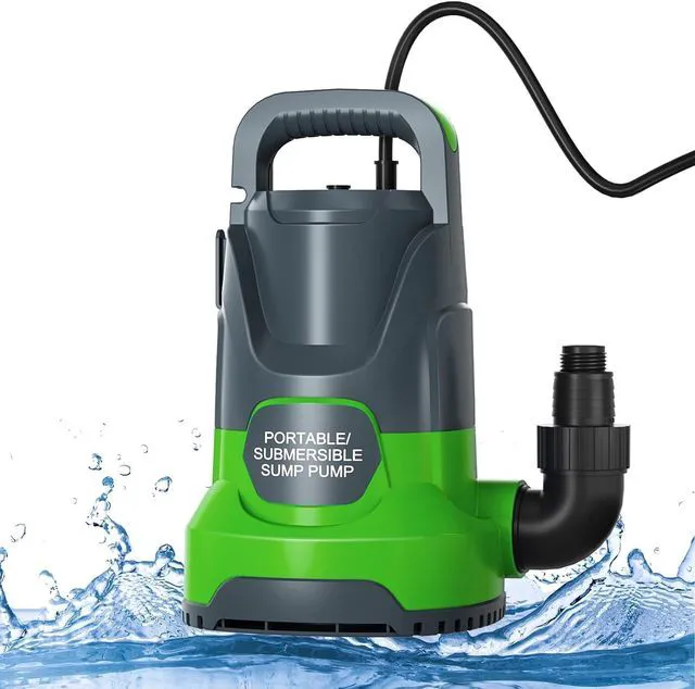 Main image of Sump Pump 1HP Submersible Water Pump 3700GPH Electric Portable Transfer Water Pump for Pool Draining Basement, Light Green