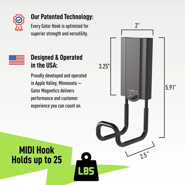 Alt view image 2 of 7 - MIDI 2.5 in Closed Hooks, 25 lb Magnetic Hooks 3 Pack Patented Easy-Release, Non-Slip Grip. Works on toolboxes, garage, steel cabinets, workbenches, utility vans & lockers