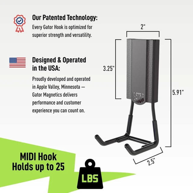 Alt view image 2 of 7 - MIDI 2.5 in Open Hooks, 25 lb Magnetic Hooks 3 Pack Patented Easy-Release, Non-Slip Grip. Works on toolboxes, garage, steel cabinets, workbenches, utility vans & lockers